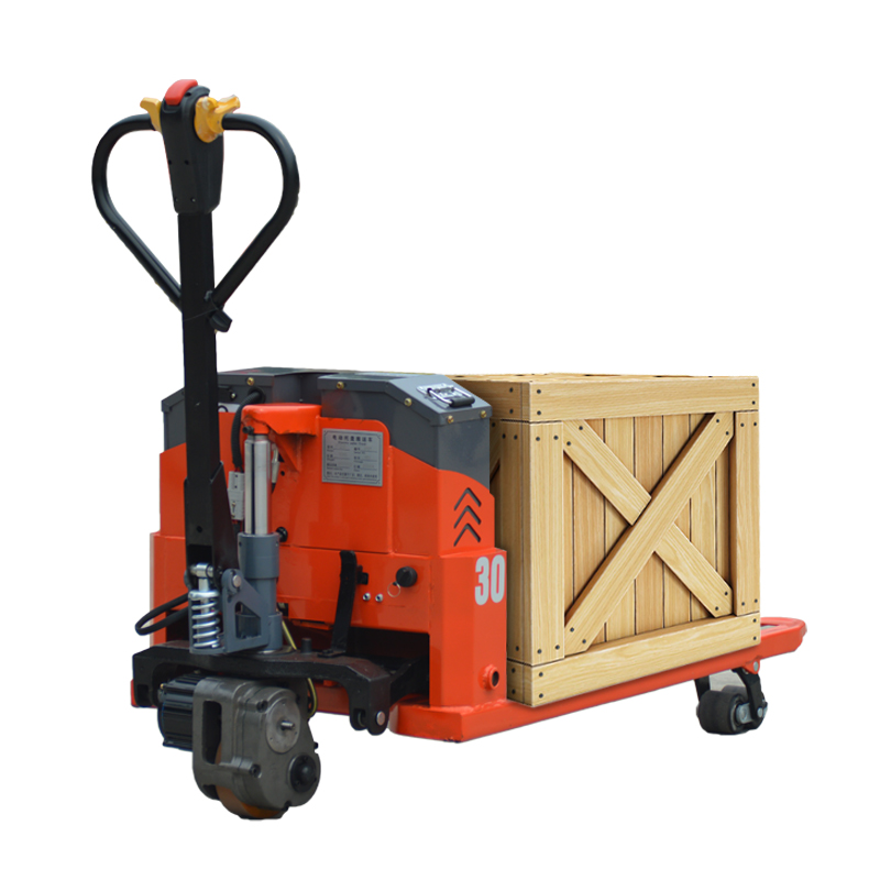 Outdoor Power Pallet Jack - รถยกพาเลทไฟฟ้าล้อใหญ่สีแดงสำหรับใช้งานกลางแจ้ง