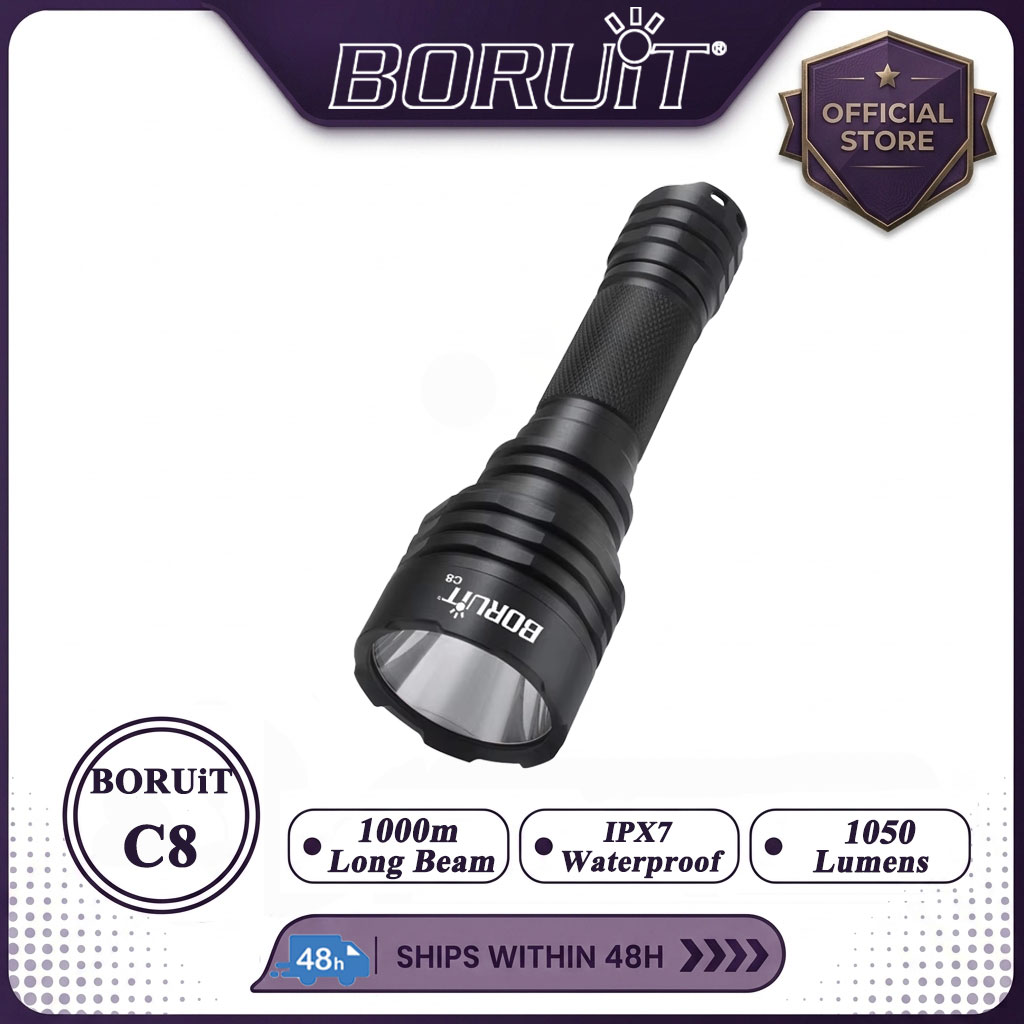 Outdoor Power Meter Bike - BORUiT C8 1050LM ไฟฉาย LED กำลังสูงแบบยุทธวิธี