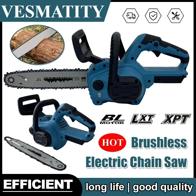 Electric Chainsaw Battery - เลื่อยโซ่ไฟฟ้า 12 นิ้ว จอแสดงผลดิจิทัล ไร้สาย สำหรับตัดกิ่งไม้ในสวน