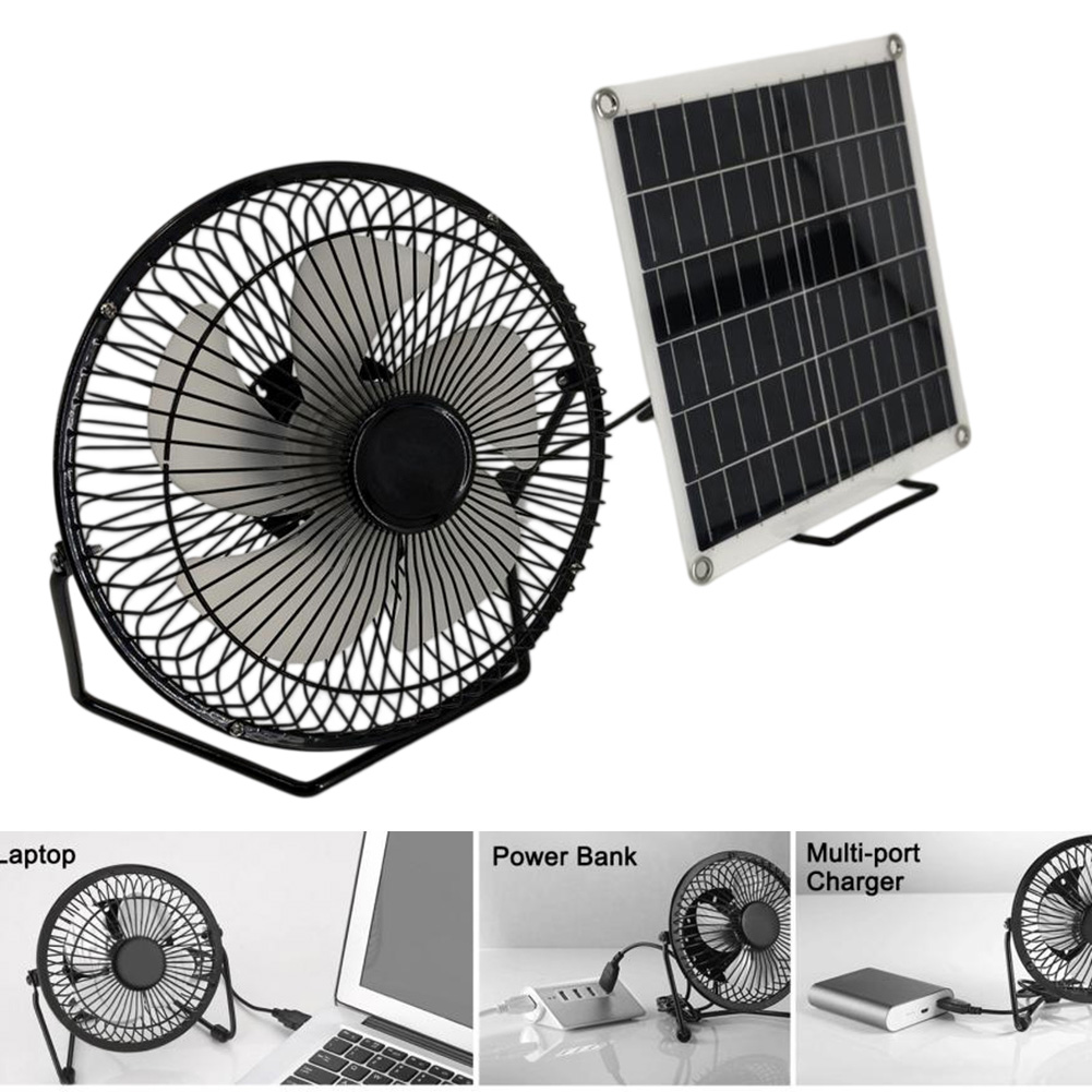 Panel Power Outdoor - พัดลมแผงโซลาร์เซลล์ 10W ใช้ได้กับพาวเวอร์แบงค์ USB และแผงโซลาร์เซลล์ สำหรับรถบ้าน