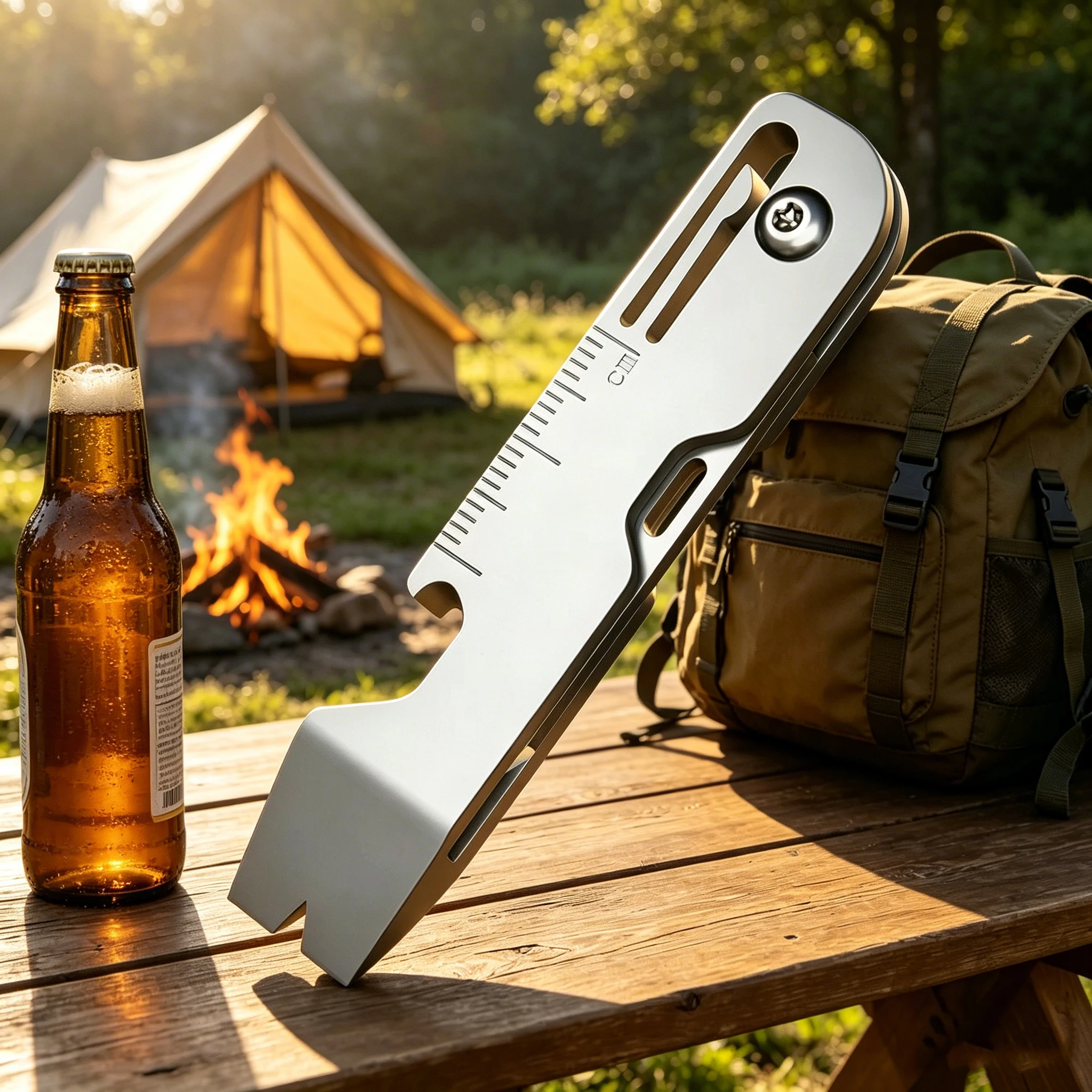 Outdoor Power Bar - มีดพับอเนกประสงค์โลหะผสมไทเทเนียม - เครื่องมือ EDC พร้อมเหล็กงัด ที่เปิดขวด