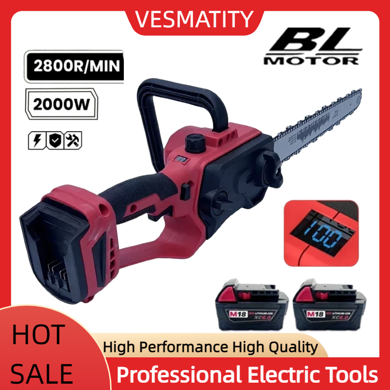 Electric Chainsaw Battery - เลื่อยไฟฟ้าไร้สายแบบไร้แปรงถ่าน ขนาด 12 นิ้ว พร้อมระบบจ่ายน้ำมันอัตโนมัติ สำหรับตัดต้นไม้