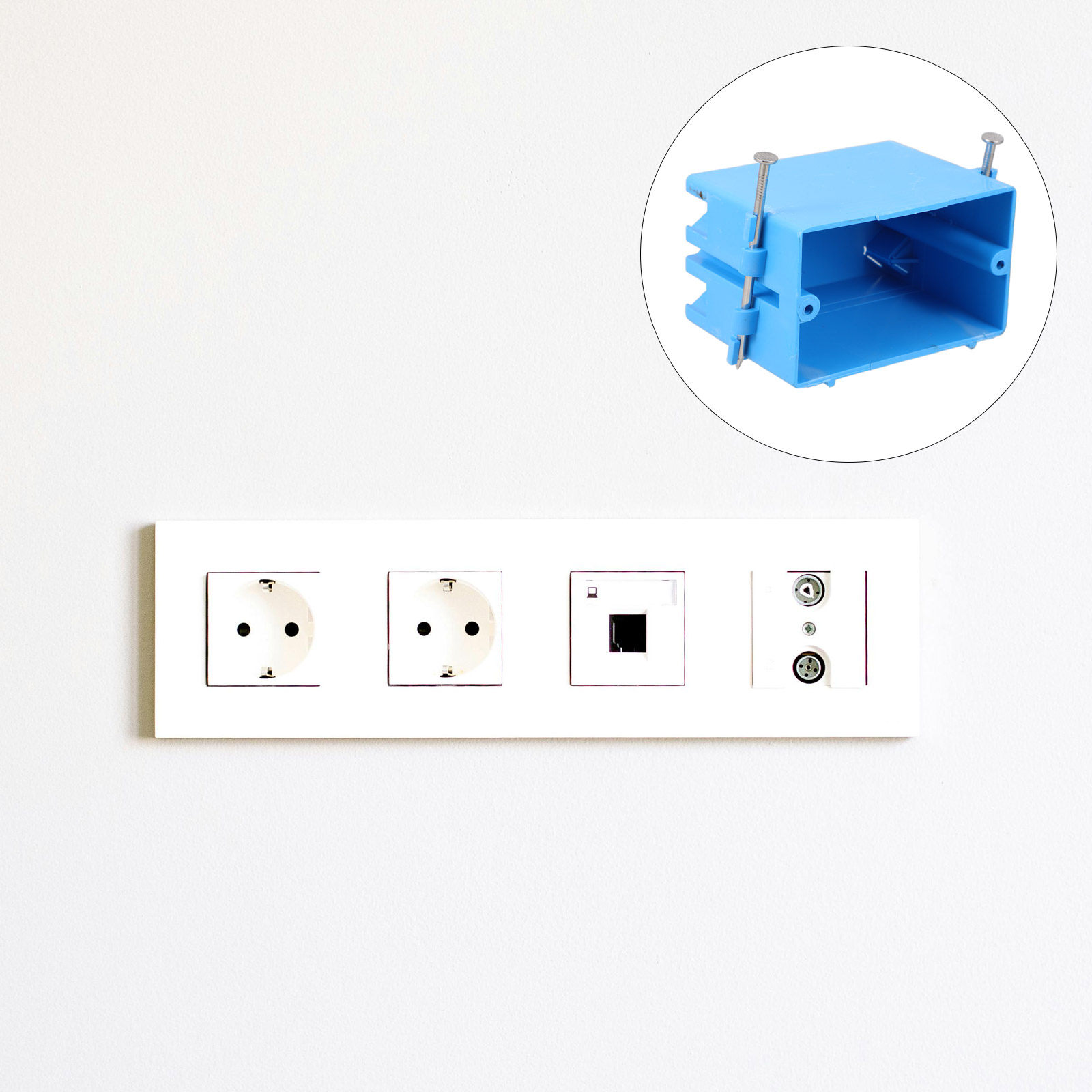 Outdoor Power Outlet Install - กล่องปลั๊กไฟภายนอกอาคาร ABS กล่องเต้ารับติดผนังแบบหนาพิเศษ ไม่มีฝาปิด ติดตั้งง่าย กล่องฐานเต้ารับอเนกประสงค์สำหรับสวิตช์และอุปกรณ์อื่นๆ