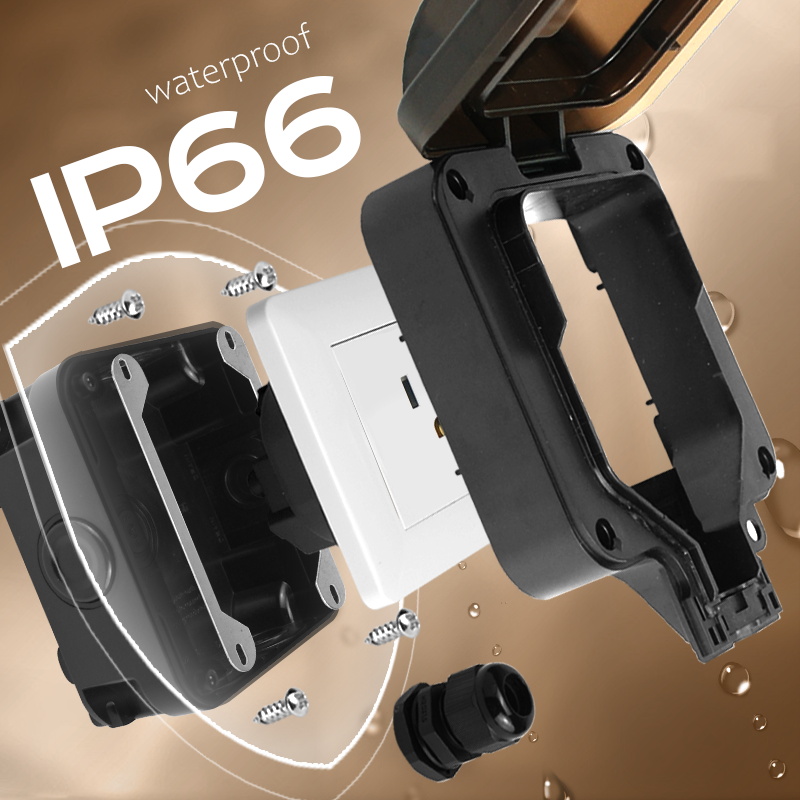 Avoir IP66 ซ็อกเก็ตกันน้ําผนัง - Outdoor Power Outlet Waterproof บทวิจารณ์และราคา