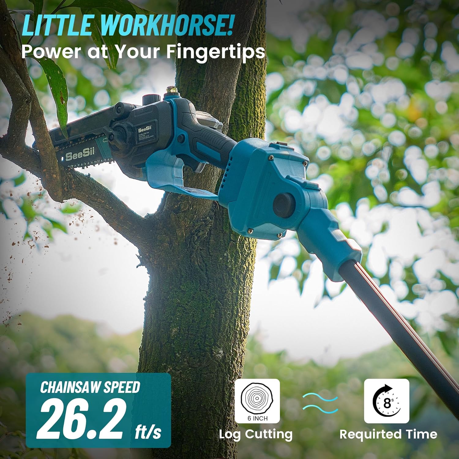 เลื่อยตัดกิ่งแบบยืดหดได้พร้อมด - Electric Chainsaw Battery บทวิจารณ์และราคา