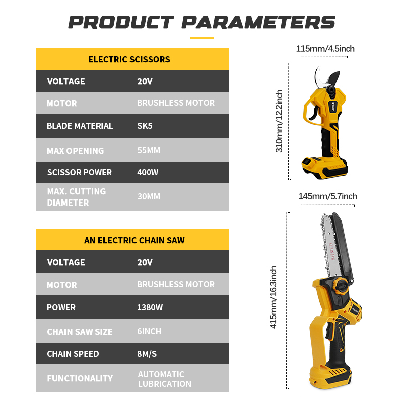เลื่อยโซ่ไฟฟ้าไร้แปรงถ่าน 6 นิ - Electric Chainsaw Battery บทวิจารณ์และราคา